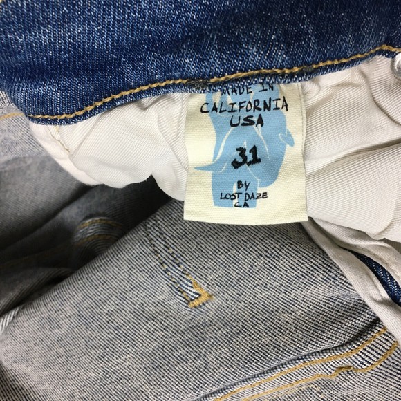 New LOST DAZE Washed Blue Denim Portal Jeans Size 31 $850 - Picture 7 of 14
